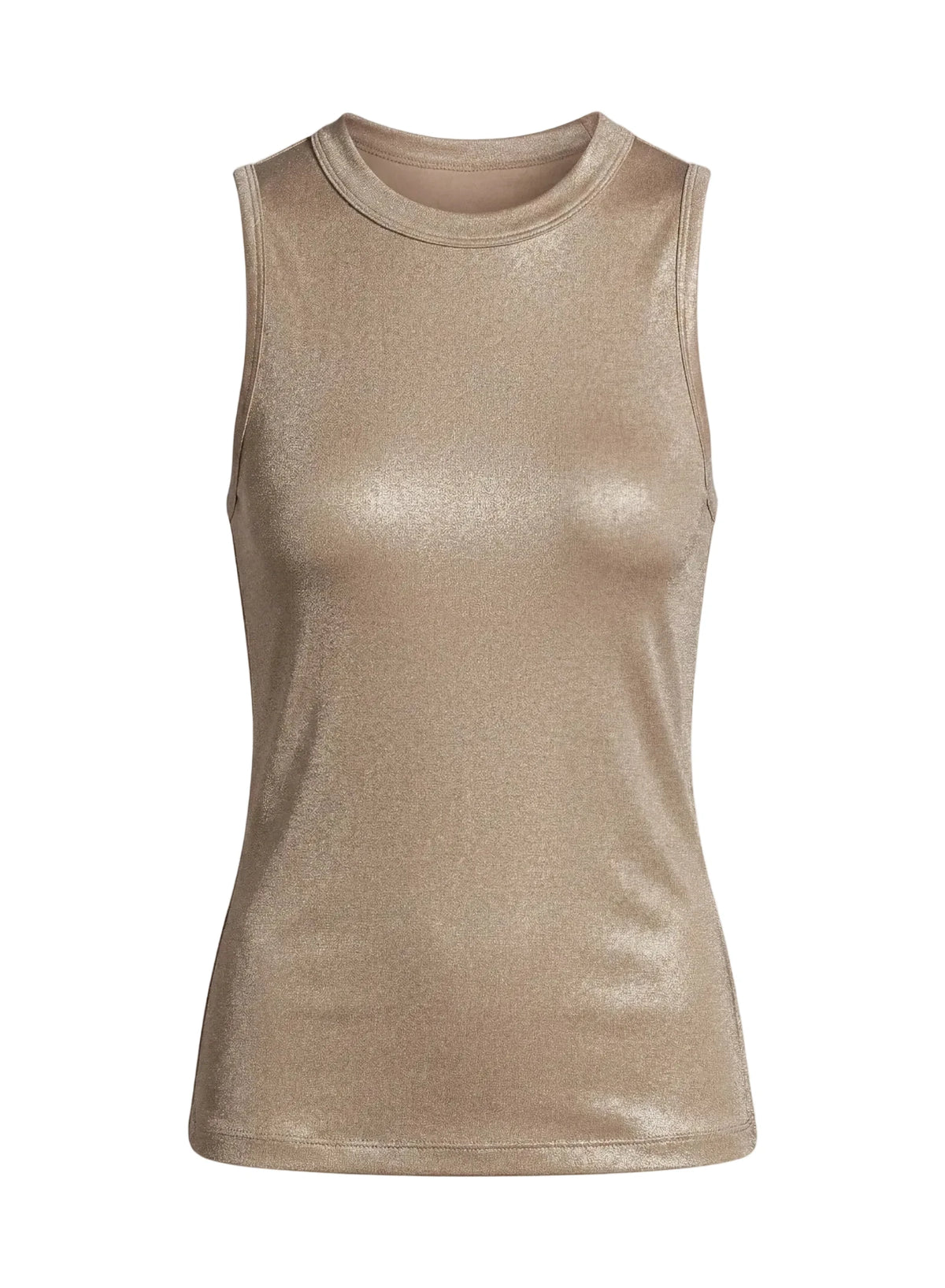 SOFT TOUCH METALLIC RIB CREWNECK TANK