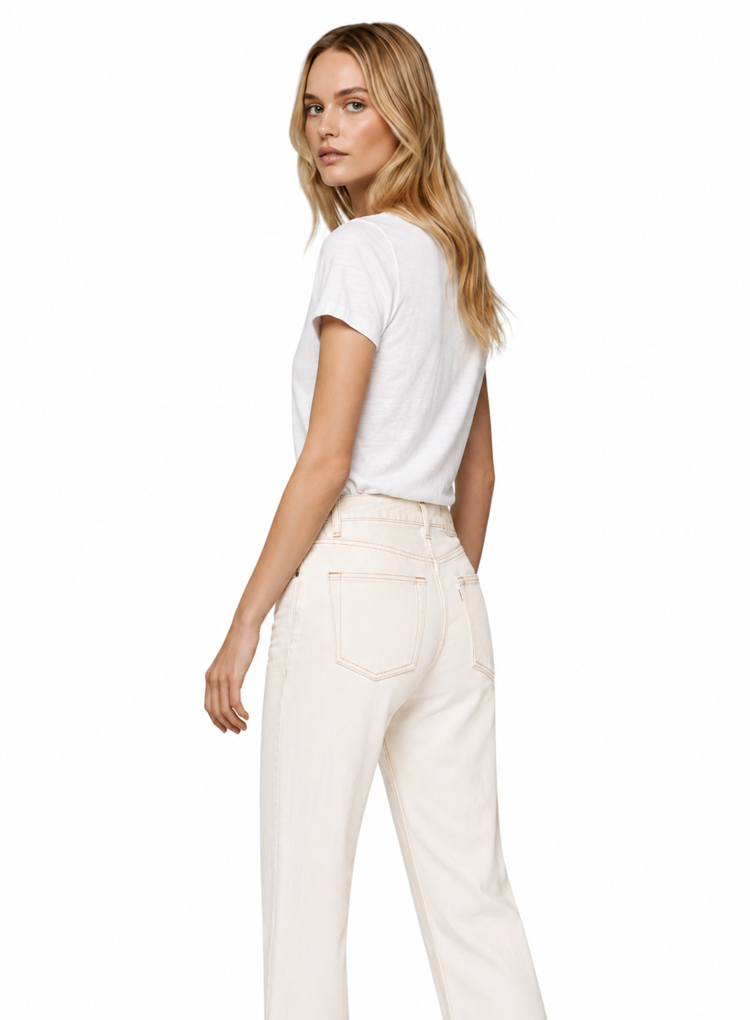 STRETCH LINEN S/S CREWNECK