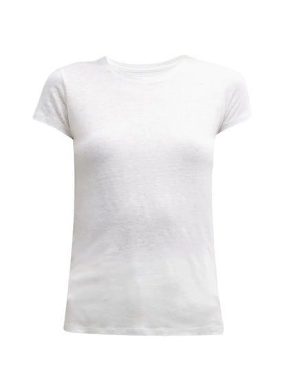 STRETCH LINEN S/S CREWNECK