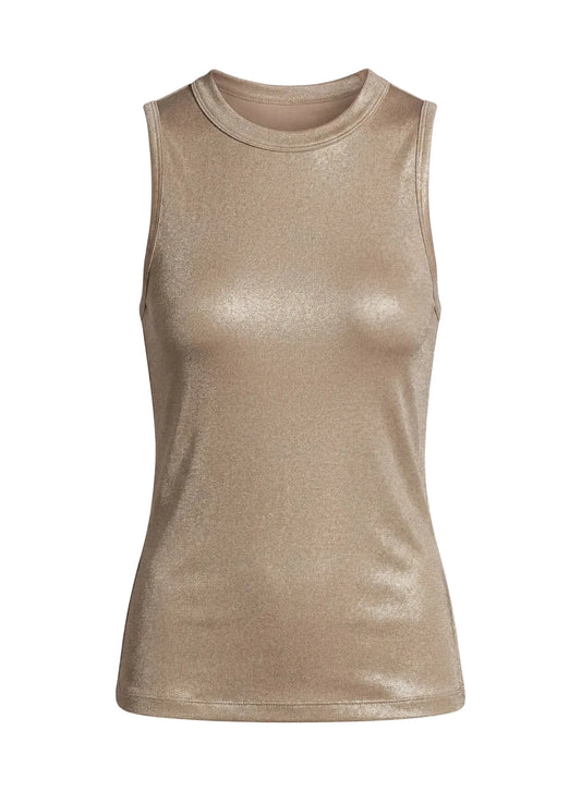 SOFT TOUCH METALLIC RIB CREWNECK TANK